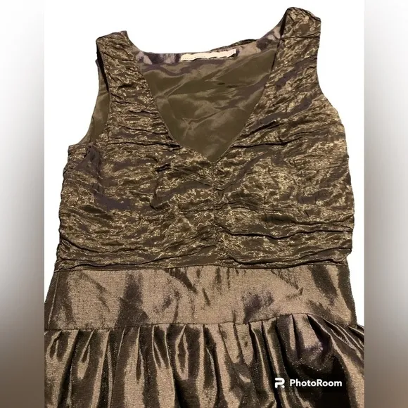 Karen Millen EUC bronze ruched party dress US 4 great Christmas dress!