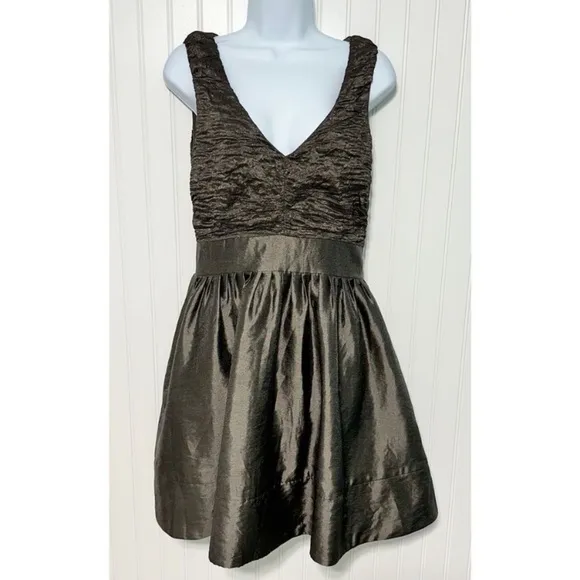 Karen Millen EUC bronze ruched party dress US 4 great Christmas dress!