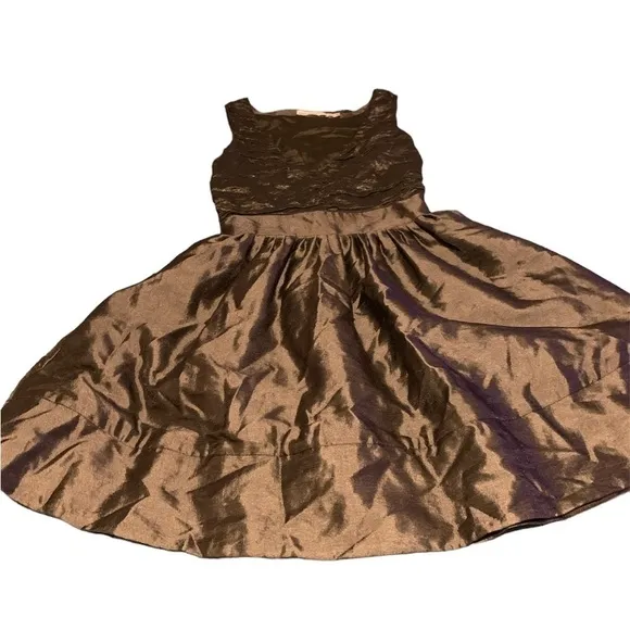 Karen Millen EUC bronze ruched party dress US 4 great Christmas dress!
