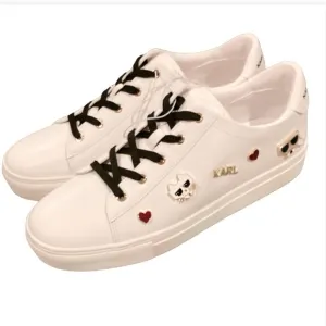 Karl Lagerfeld NWOT 11 Cambie Women’s Sneakers White Logo New Without Box