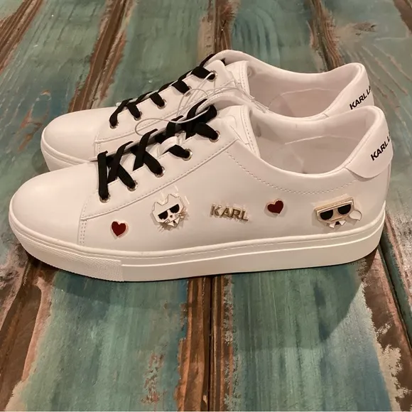 Karl Lagerfeld NWOT 11 Cambie Women’s Sneakers White Logo New Without Box