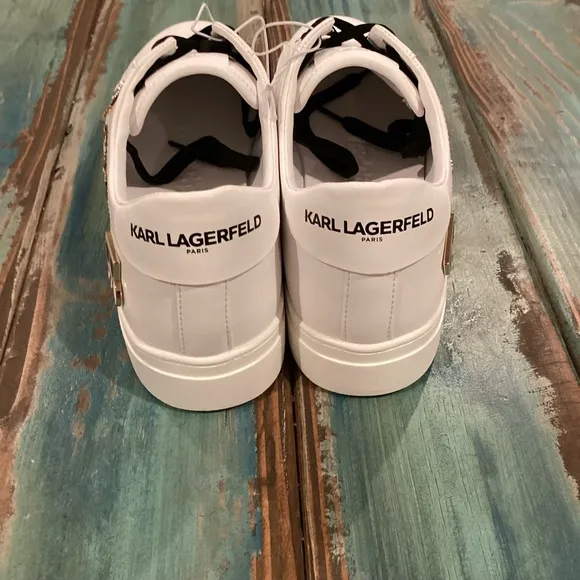 Karl Lagerfeld NWOT 11 Cambie Women’s Sneakers White Logo New Without Box