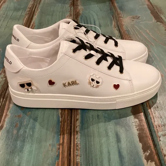 Karl Lagerfeld NWOT 11 Cambie Women’s Sneakers White Logo New Without Box