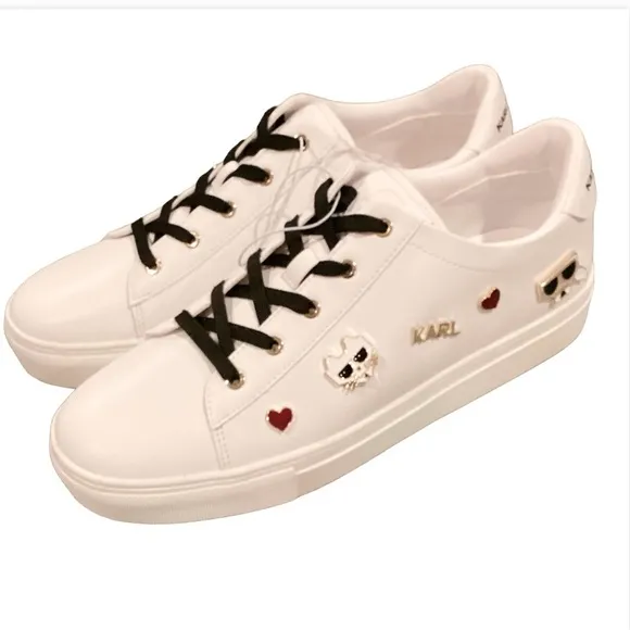 Karl Lagerfeld NWOT 11 Cambie Women’s Sneakers White Logo New Without Box