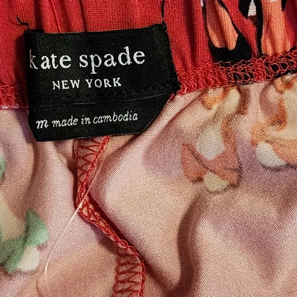 Kate Spade 2 piece Red Party Shoes Sleepwear Set