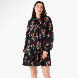 ♠️kate spade Autumn Floral Tie Neck Dress, Black NWT