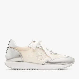 ♠️kate spade Brigitte Runner Lace Up Mesh Sneaker, Cream Silver Multi NIB