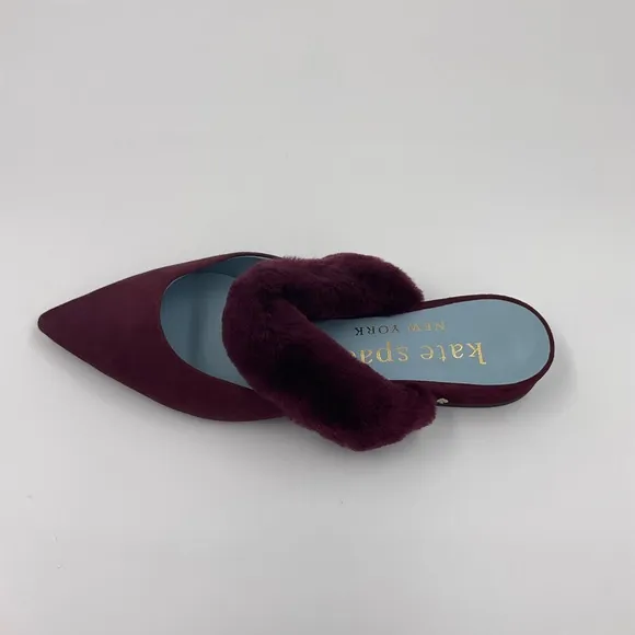 Kate Spade NWT Marielle Mules Suede NIB in Grenache Color Women’s Size 6B