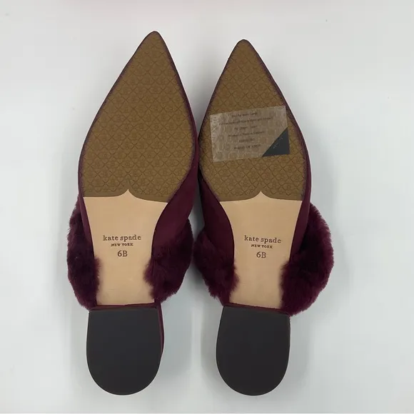 Kate Spade NWT Marielle Mules Suede NIB in Grenache Color Women’s Size 6B