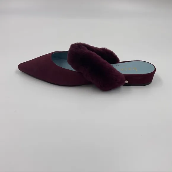 Kate Spade NWT Marielle Mules Suede NIB in Grenache Color Women’s Size 6B