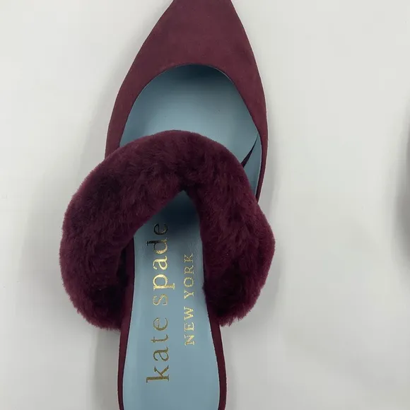 Kate Spade NWT Marielle Mules Suede NIB in Grenache Color Women’s Size 6B