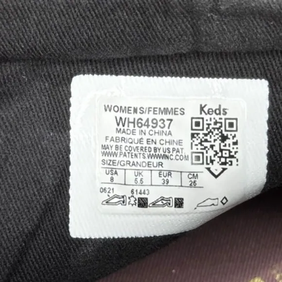 KEDS Cooper Black Grey Suede Zip High Top Slip ON Flat Black Size 8