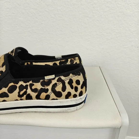 Keds Kate Spade Womens Loafers Cheetah Leopard Print Leather Shoes Slip On Sz 8