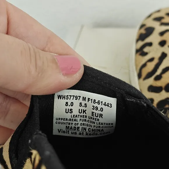 Keds Kate Spade Womens Loafers Cheetah Leopard Print Leather Shoes Slip On Sz 8