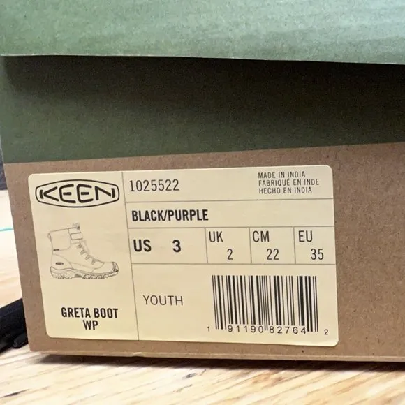 KEEN Big Kids' Greta Waterproof Boots Black, Girls' Size 3 M