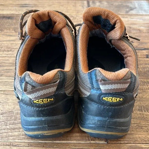 Keen Durand Low Waterproof Hiking Boots Shoes Lace Up Brown Leather Men's Sz 8.5
