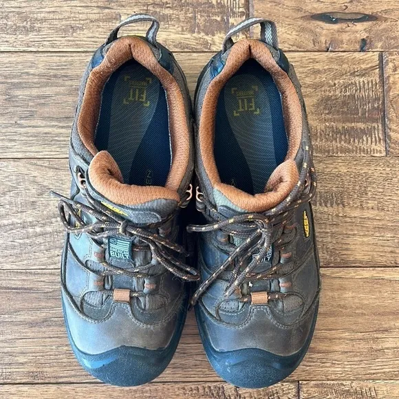 Keen Durand Low Waterproof Hiking Boots Shoes Lace Up Brown Leather Men's Sz 8.5