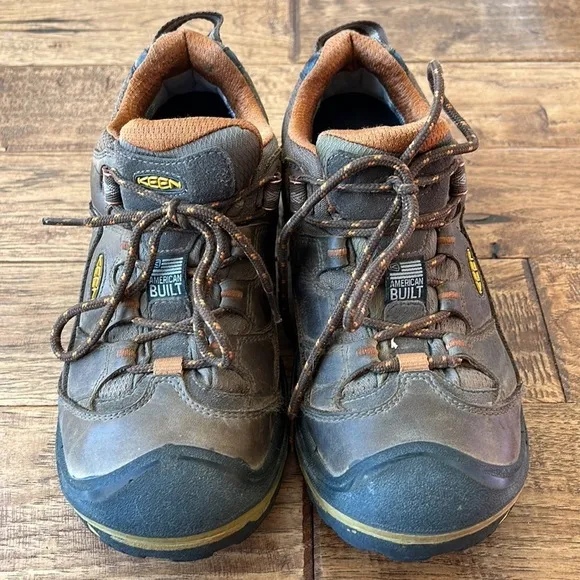 Keen Durand Low Waterproof Hiking Boots Shoes Lace Up Brown Leather Men's Sz 8.5