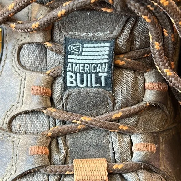 Keen Durand Low Waterproof Hiking Boots Shoes Lace Up Brown Leather Men's Sz 8.5
