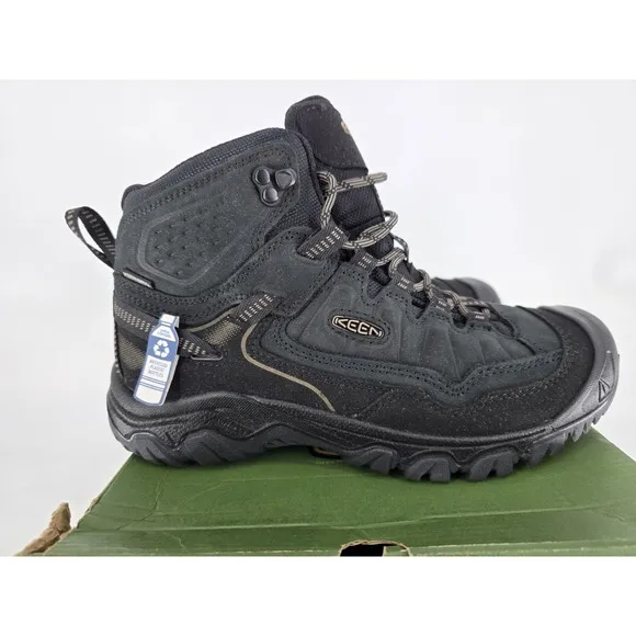 Keen Targhee IV MID Waterproof Hiking Boots Men's Size 7.5 - Triple Black