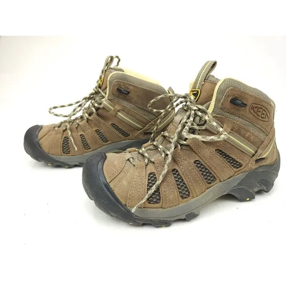 KEEN Voyageur Mid Women Sz 7.5 W Vented Hiking Boots Brown Outdoor 1010138
