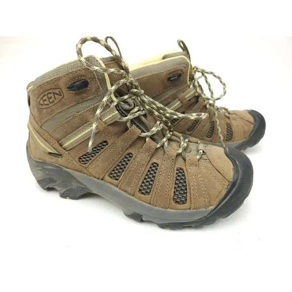 KEEN Voyageur Mid Women Sz 7.5 W Vented Hiking Boots Brown Outdoor 1010138