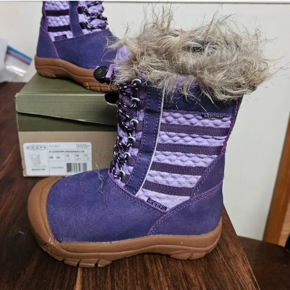 Keen Wapato WP Winter Boots Waterproof Brindle/Cerise Leather Boots Girl’s US 12