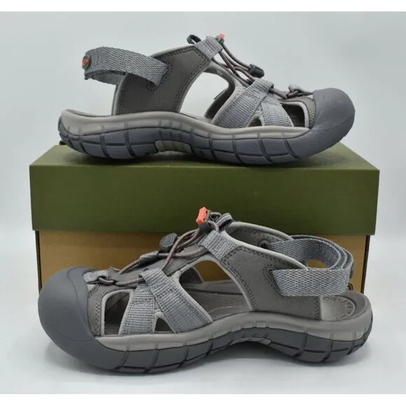 Keen Womens Size 10 Ravine H2 Steel Grey Coral Sport Sandals Shoes