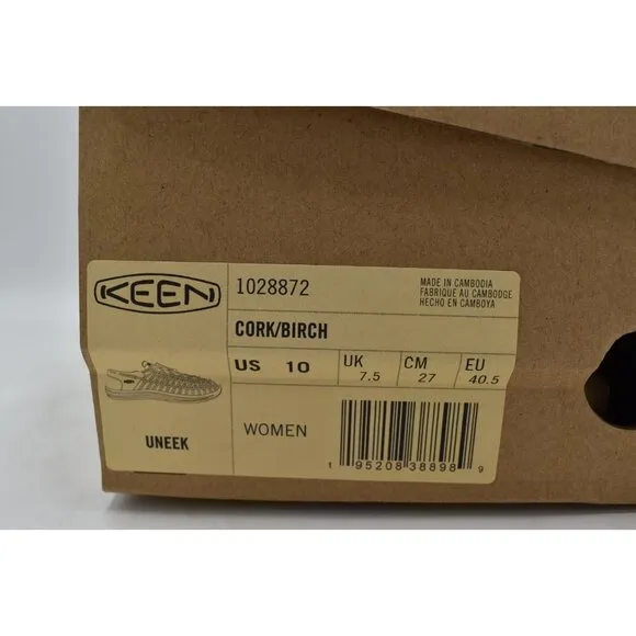 Keen Womens Size 10 Uneek Cork Birch Sport Sandals Shoes