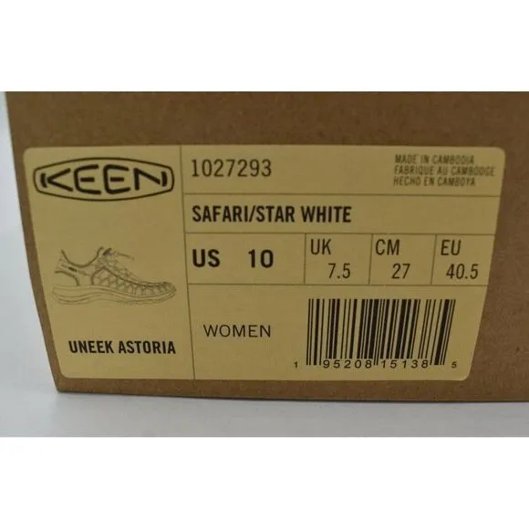 Keen Womens Size 10 Uneek Safari Star White Astoria Sport Sandals Shoes