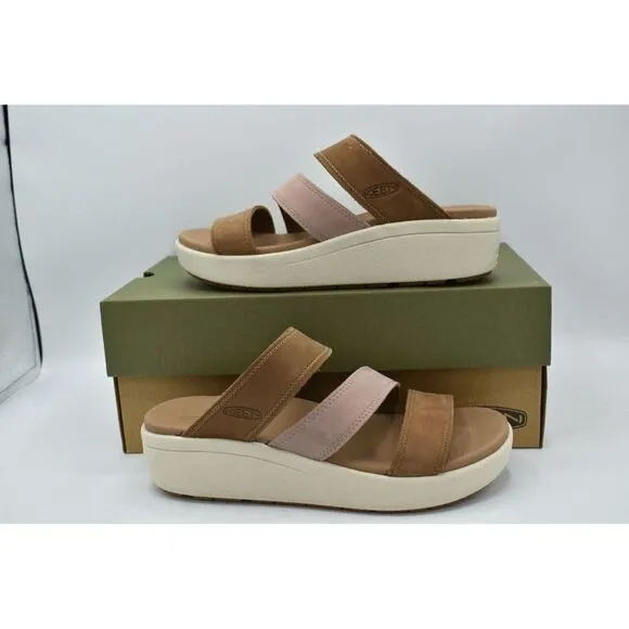 Keen Womens Size 7.5 Ellecity Toasted Coconut Fawn Nubuck Slip On Sandals Shoes