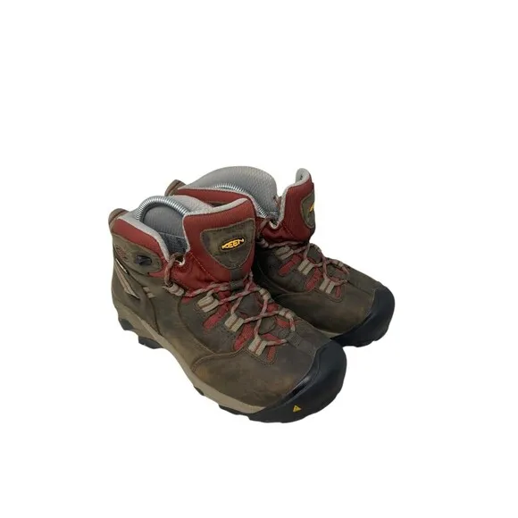 Keen Work Boots Women's Size 8.5 W Detroit Brown Leather Mid Waterproof Hiking