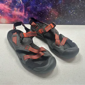 Keen Zambezi Hiking Water Sport Sandals Shoes Mens Size 10 Gray Red Adjustable