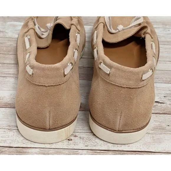 Kelly &amp; Katie Tiewiel Womens Size 7.5 M Tan Moc Toe Slip On Flat Boat Shoes