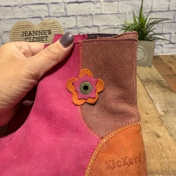KICKERS Pikpik short leather boots girls kids size fashion Europe  29