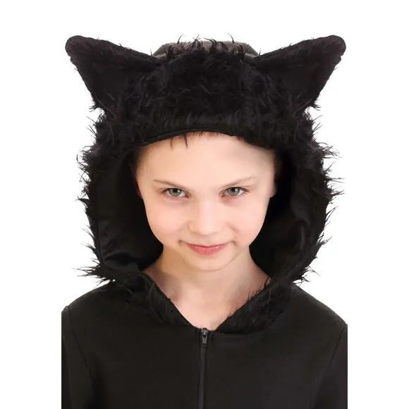 Kid's Black Fleece Bat Halloween Costume Size Medium (8-10) Runs‎ Small