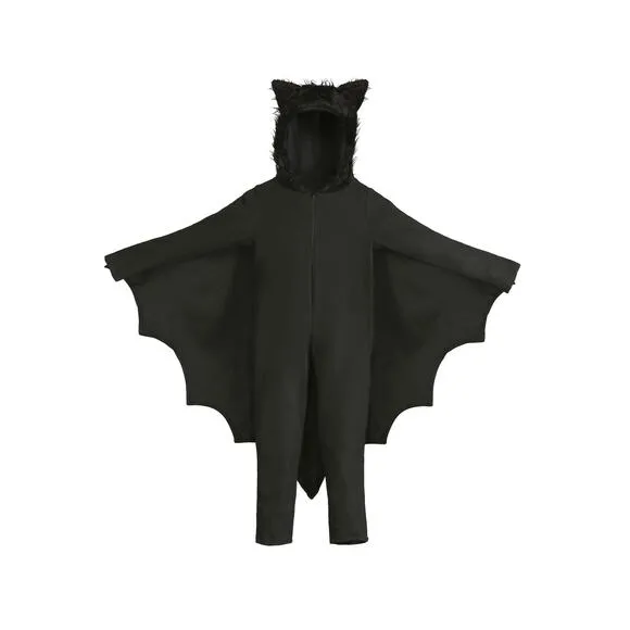Kid's Black Fleece Bat Halloween Costume Size Medium (8-10) Runs‎ Small