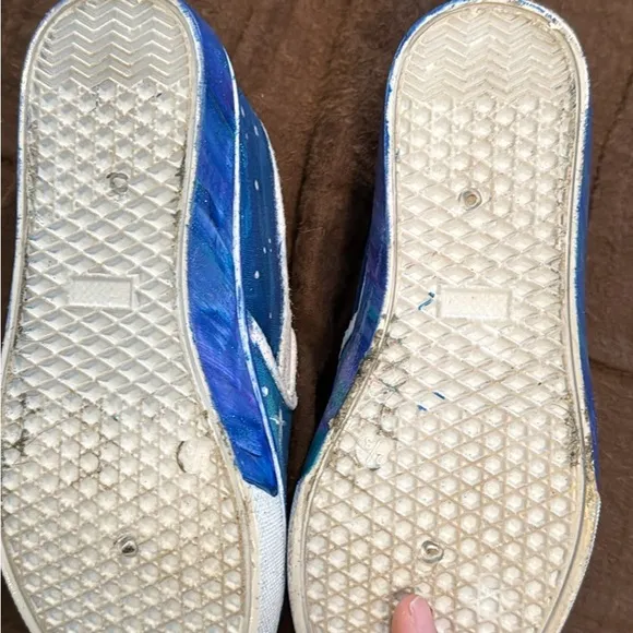 Kids Blue and Orange Cartoon Slip-On Shoes