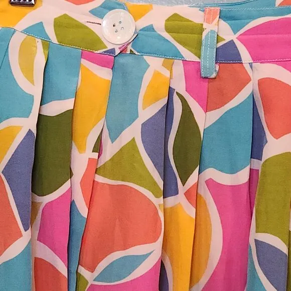 K•I•K•I•T Vintage 90s Twee 100% Silk Midi Skirt with pocket size 10