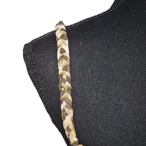 KIRIOUS LOS ANGELES LEOPARD PRINT CRISSCROSS MAXI SLIP DRESS - SIZE M