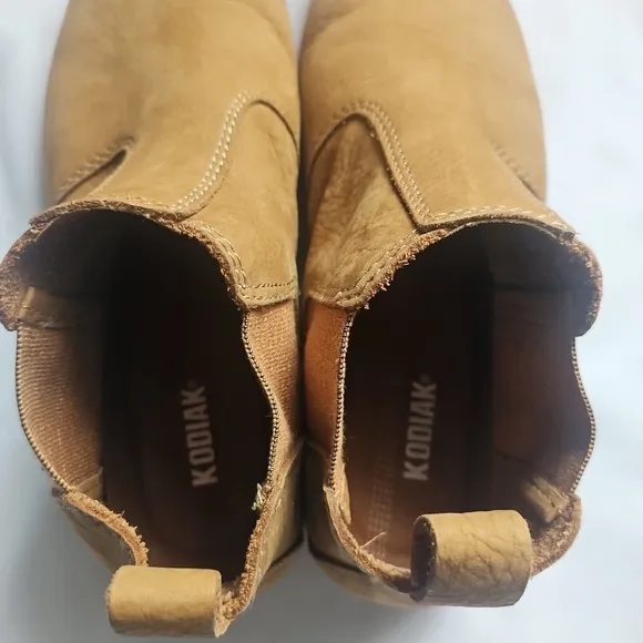 Kodiak Chelsea Leather Boots Low Rider Bootie Brown Pull On Round Toe Size 8