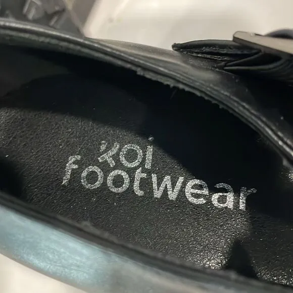 Koi Footwear Sai Mary Janes T-Strap Womens Shoes Sz 7 Black Buckle Faux leather