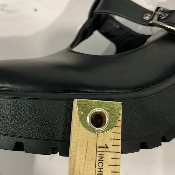 Koi Footwear Sai Mary Janes T-Strap Womens Shoes Sz 7 Black Buckle Faux leather