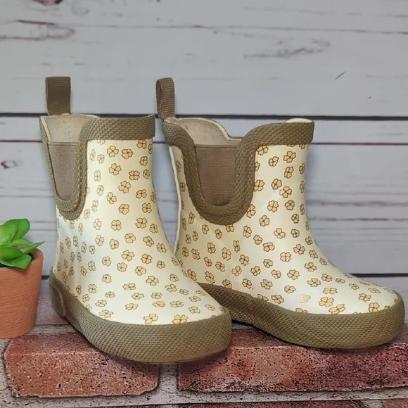 Konges Slojd Danish Welly Rubber Boots Buttercup Yellow Ditsy Flower Daisy 5/5.5