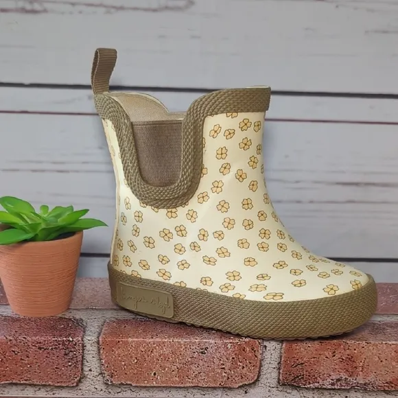 Konges Slojd Danish Welly Rubber Boots Buttercup Yellow Ditsy Flower Daisy 5/5.5
