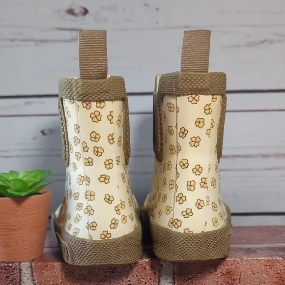 Konges Slojd Danish Welly Rubber Boots Buttercup Yellow Ditsy Flower Daisy 5/5.5