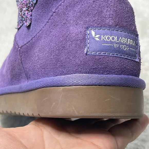 Koolaburra By UGG  #1107011 Kid's Purple Glitter Koola Star Mini Boots Size 5