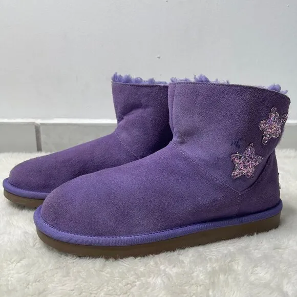 Koolaburra By UGG  #1107011 Kid's Purple Glitter Koola Star Mini Boots Size 5