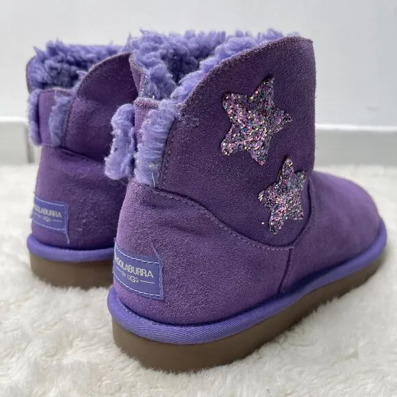 Koolaburra By UGG  #1107011 Kid's Purple Glitter Koola Star Mini Boots Size 5