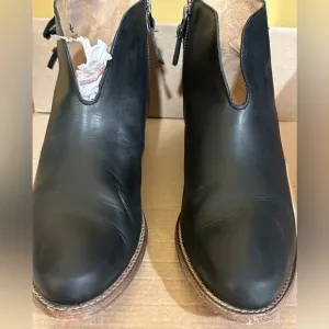 Koolaburra Dallas Black Leather &amp; Suede Fringe Western Ankle Boots Size 10